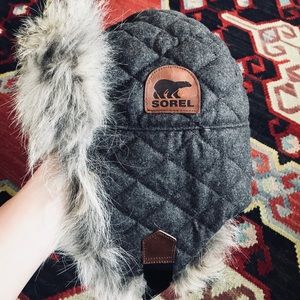 Sorel fur trapper hat